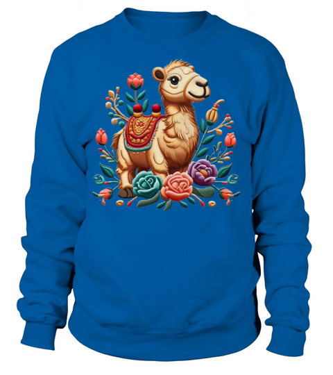 Charming Camel with Floral Ornaments Sweatshirt Unisex