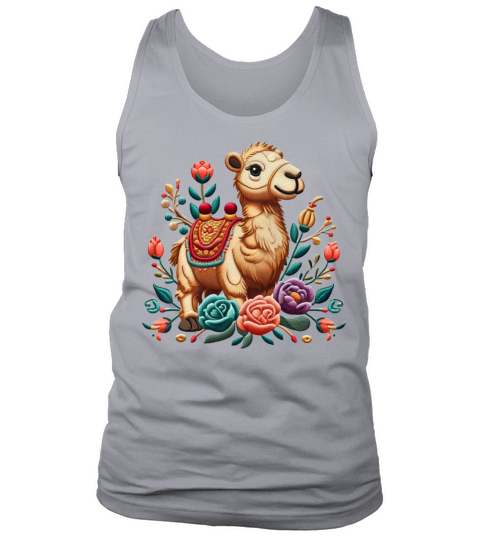 Charming Camel with Floral Ornaments Tank Top Unisex