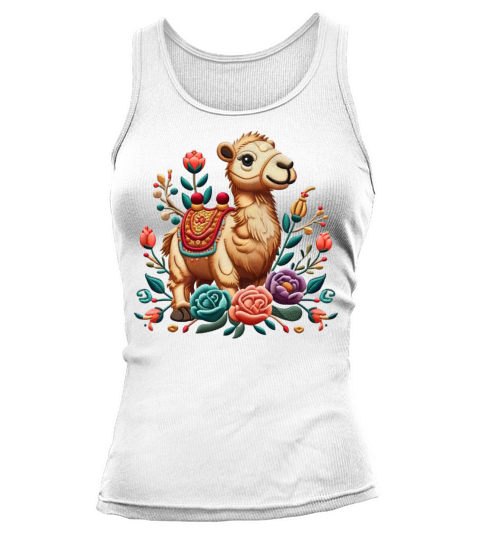 Charming Camel with Floral Ornaments Tank top Woman