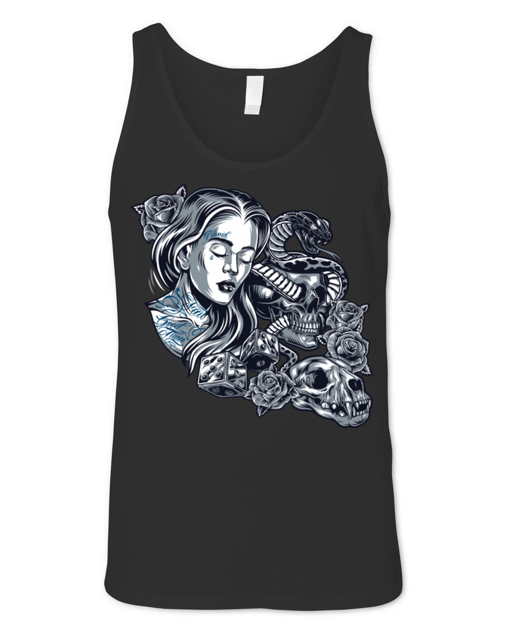 Blessed Chicano Vintage Street Art Graphic Unisex Jersey Tank