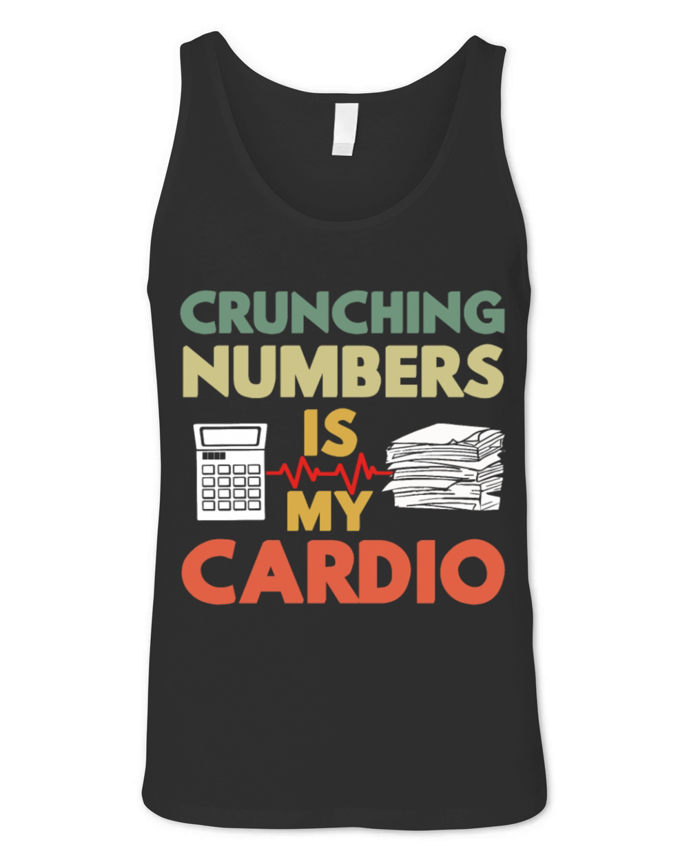 Crunching Numbers Is My Cardio Retro Vintage Unisex Jersey Tank