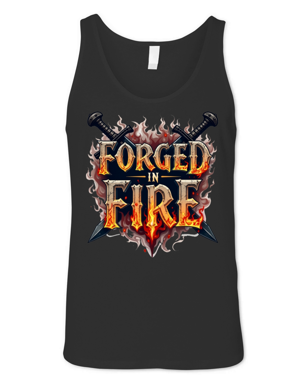 Forged in Fire - Medieval Typography T-Shirt Unisex Jersey Tank