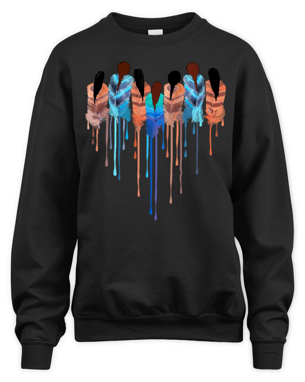 Women Heart Shape Watercolor Native American Unisex Premium Crewneck Sweatshirt