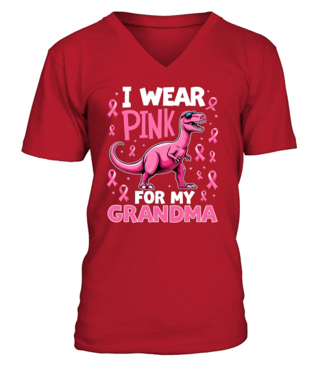 Breast Cancer Pink Awareness Design V-Neck T-shirt