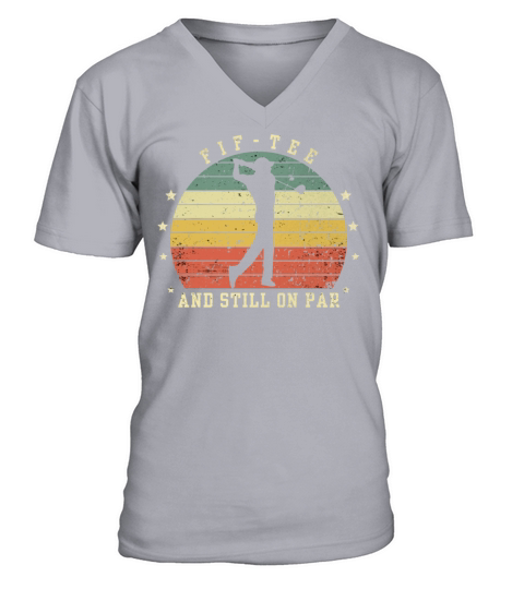 Funny 50th Birthday Golf Lover Fif-tee and still o V-Neck T-shirt