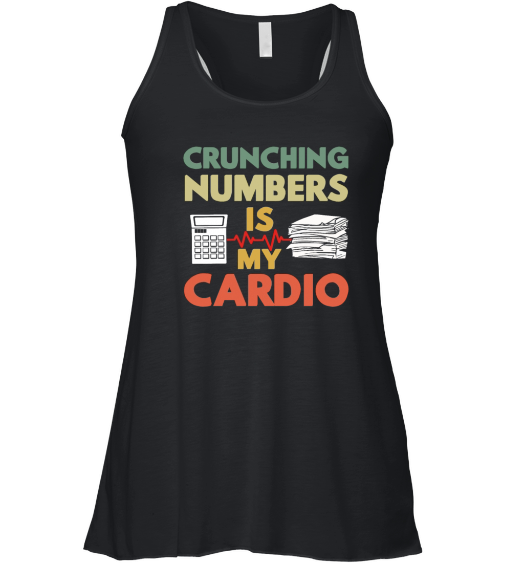 Crunching Numbers Is My Cardio Retro Vintage Women's Flowy Tank Top