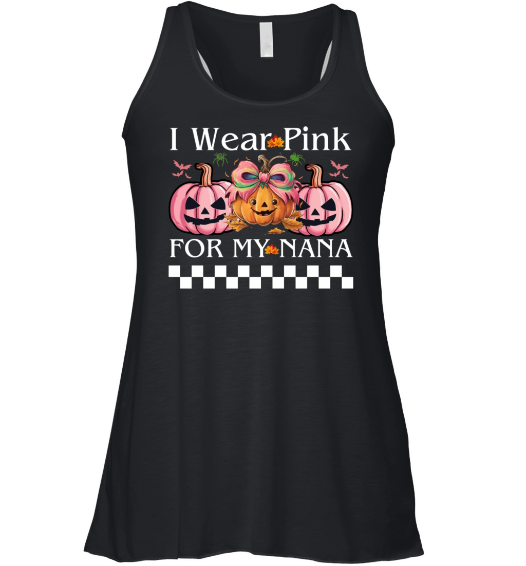 I Wear Pink For My NANA Retro Breast Cancer Design Women's Flowy Tank Top