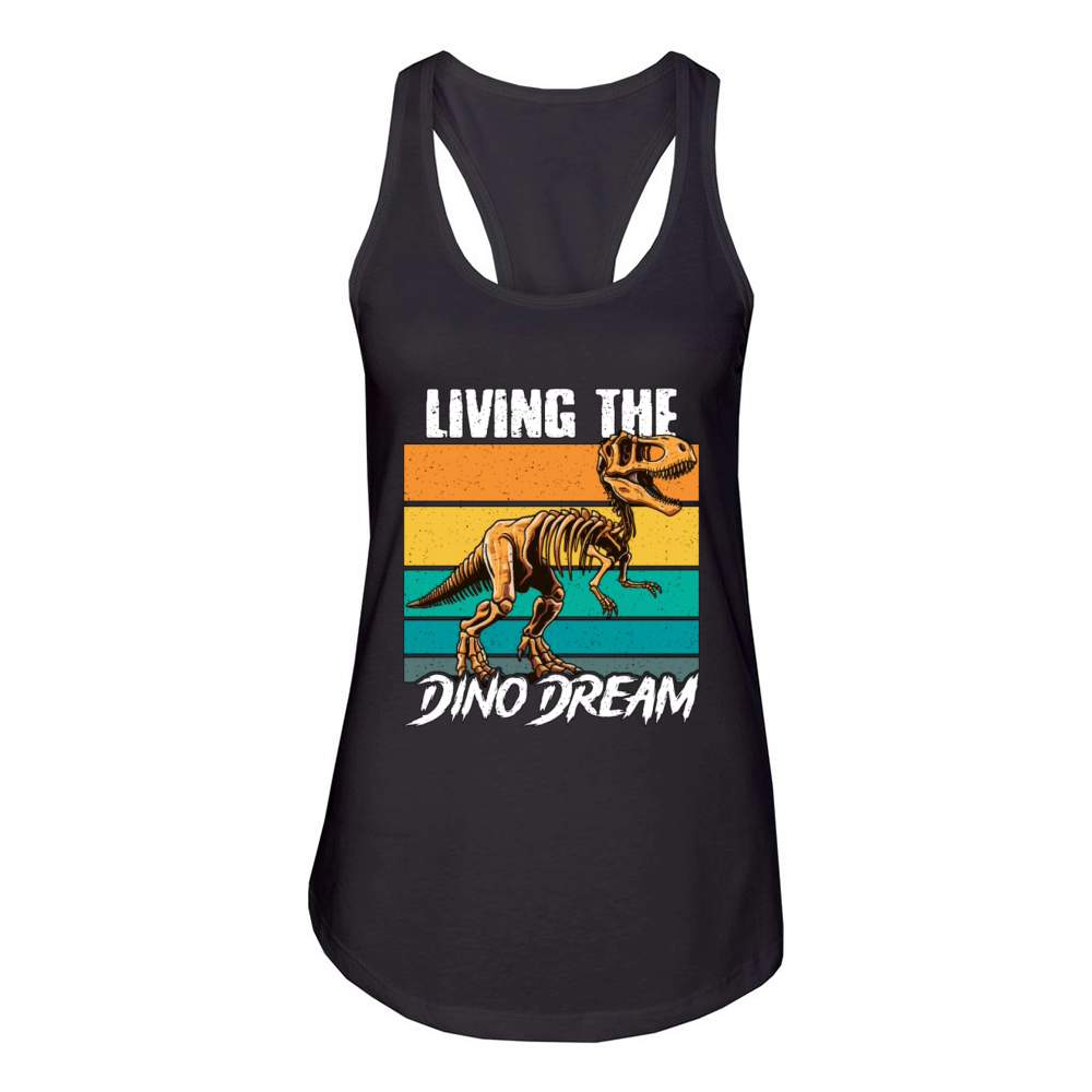 Paleontology Living The Dino Dream Fossil Hunting Women's Racerback Tank