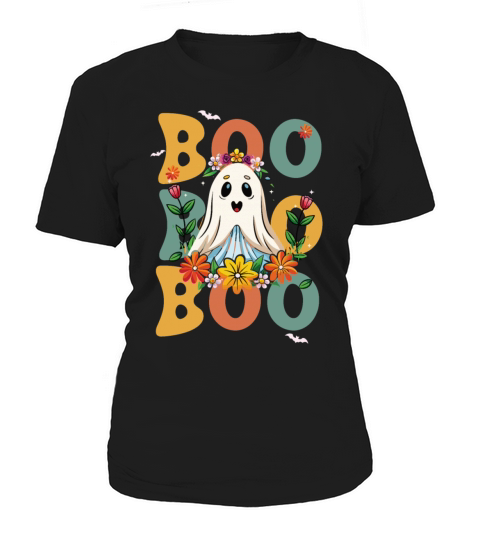 Halloween Boo Ghost Spooky Season Vintage Floral W Women's T-Shirt