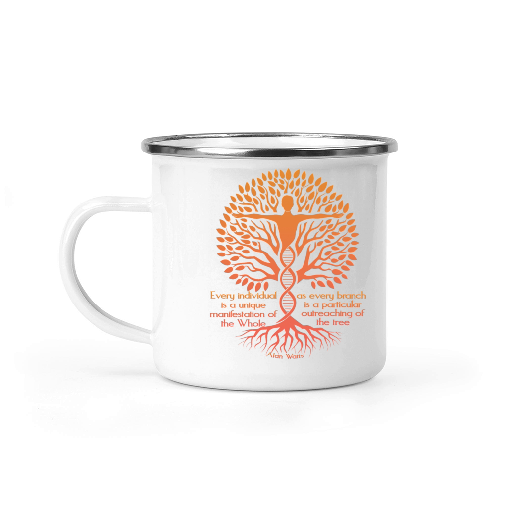 Alan Watts Tree of Life DNA Spiritual Zen Art Camping Mug