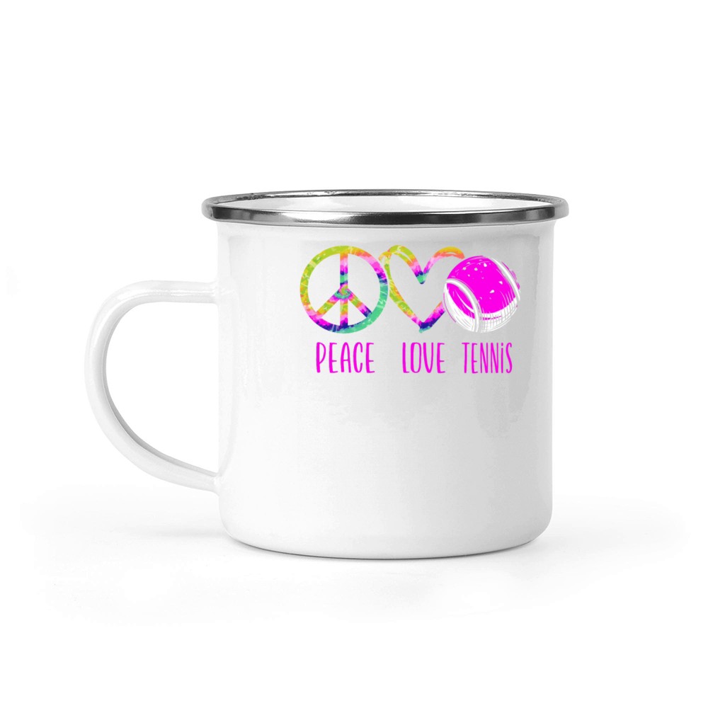 Funny Tennis Player Racket Tie Dye Camping Mug