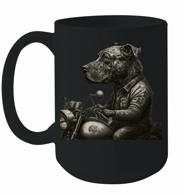 Bad Boy Cur Dog Fearless Biker Ceramic Mug