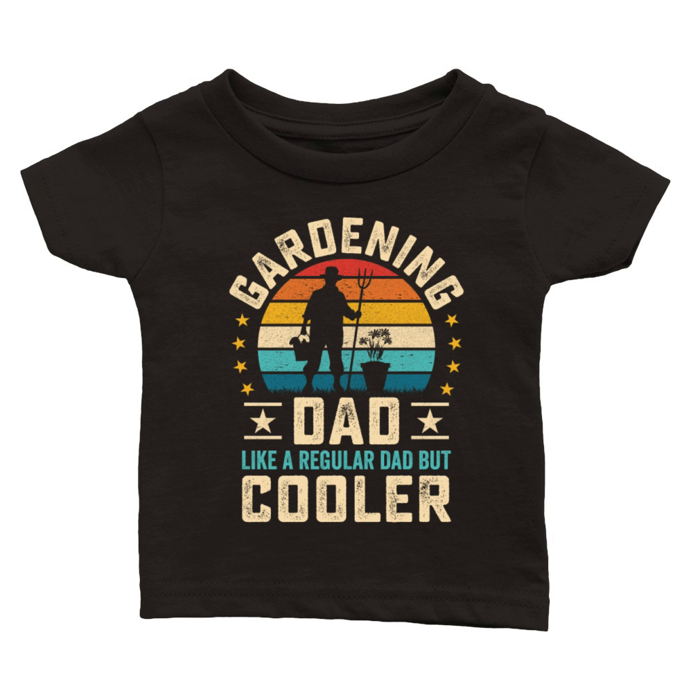 Retro Sunset Gardening Dad Garden Father Outdoor Classic Baby Crewneck T-shirt