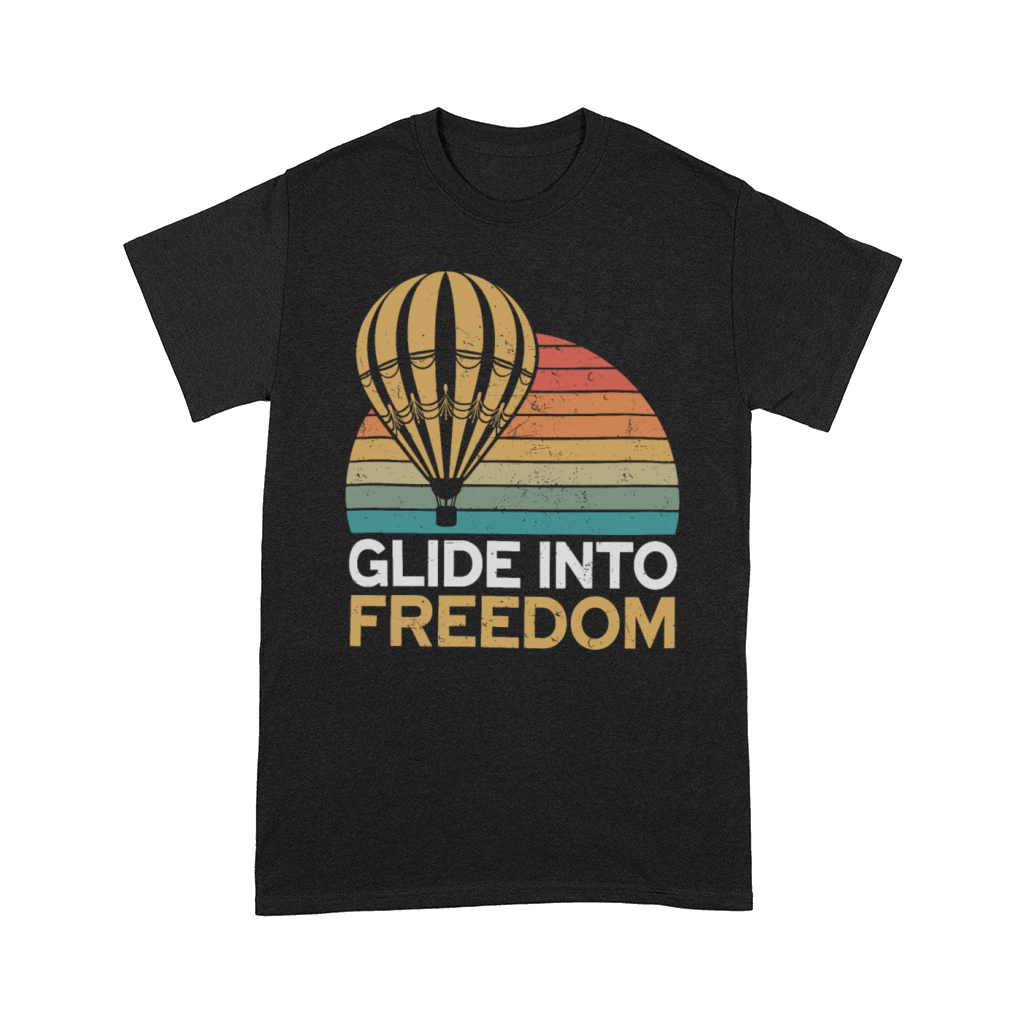 Hot Air Balloon Glide Into Freedom Retro Vibes Comfort T-shirt