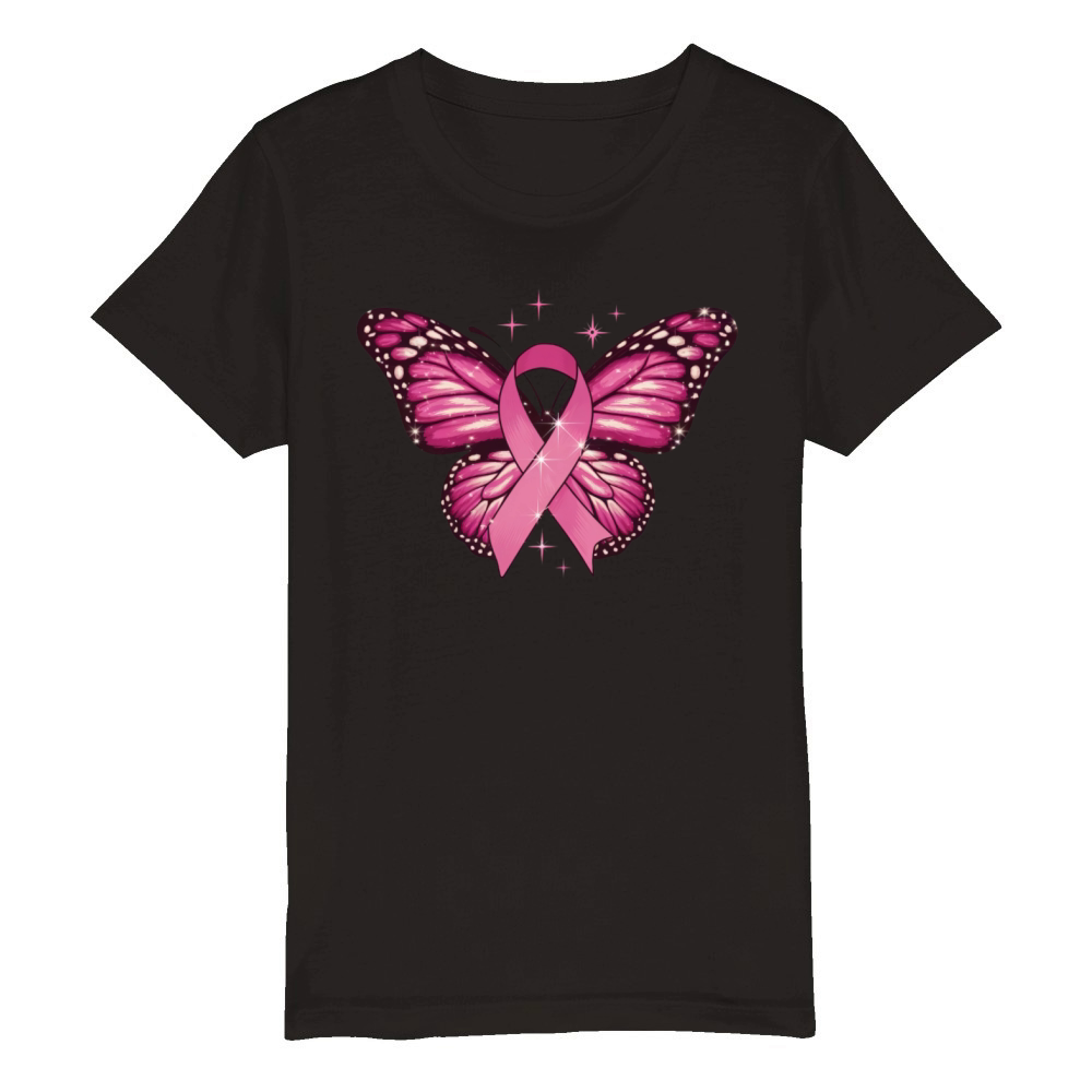 Breast Cancer Awareness Organic Kids Crewneck T-shirt