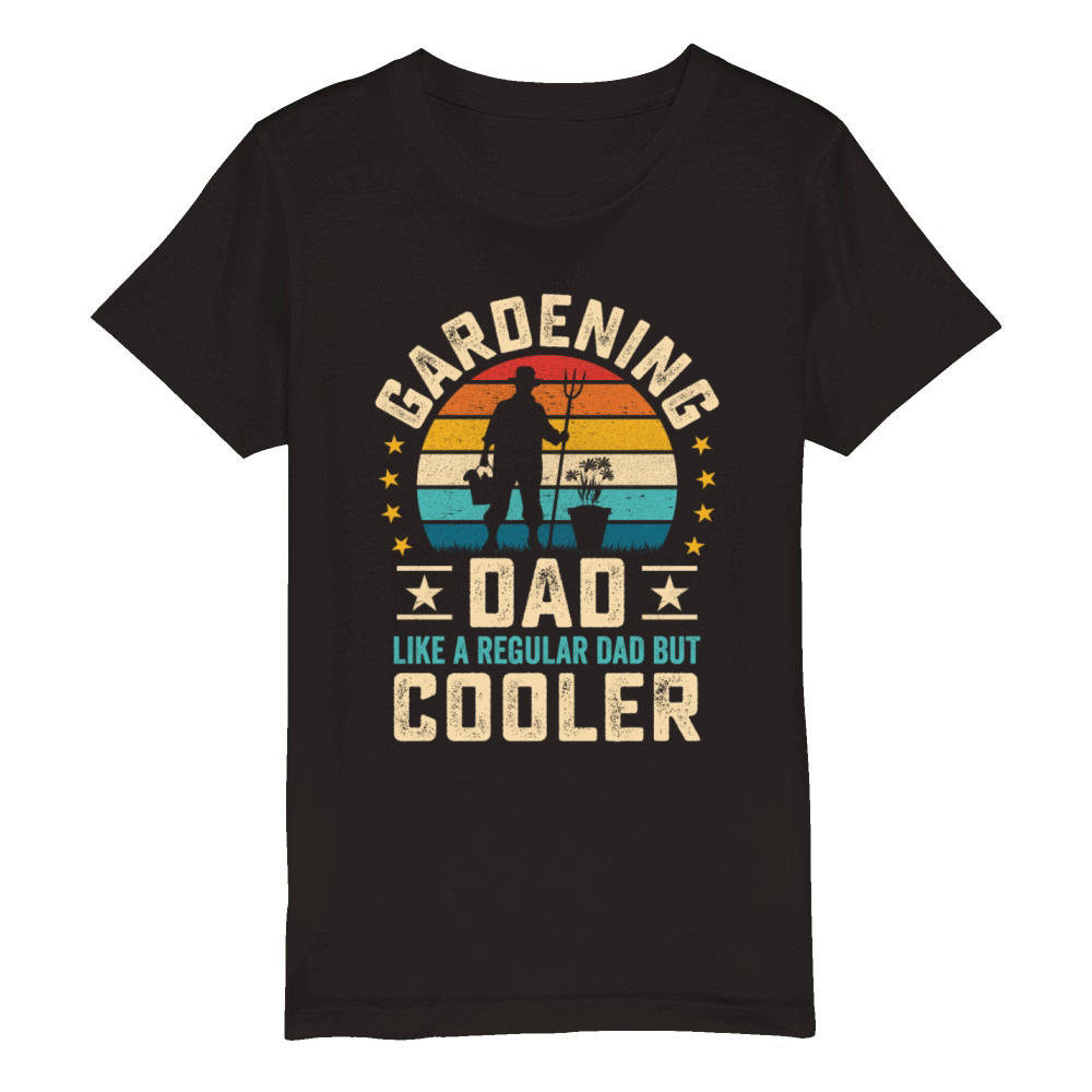 Retro Sunset Gardening Dad Garden Father Outdoor Organic Kids Crewneck T-shirt