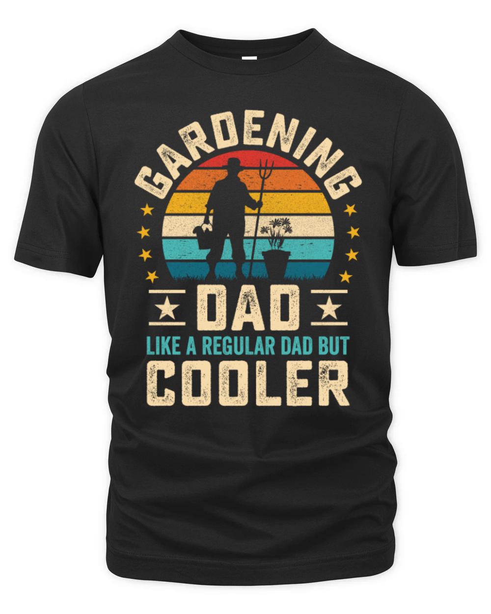 Retro Sunset Gardening Dad Garden Father Outdoor Organic Unisex T-shirt