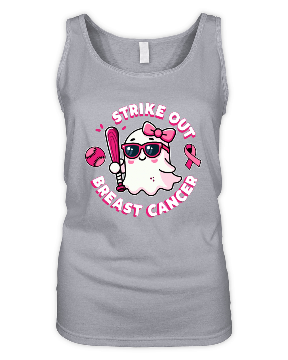 Strike Out Breast Cancer Halloween Awareness Organic Women's Tank Top