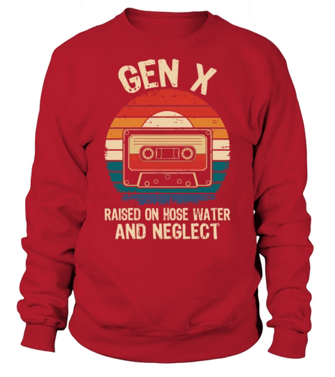 Gen X Retro Cassette Raised on Hose Water Vintage Sweatshirt Unisex