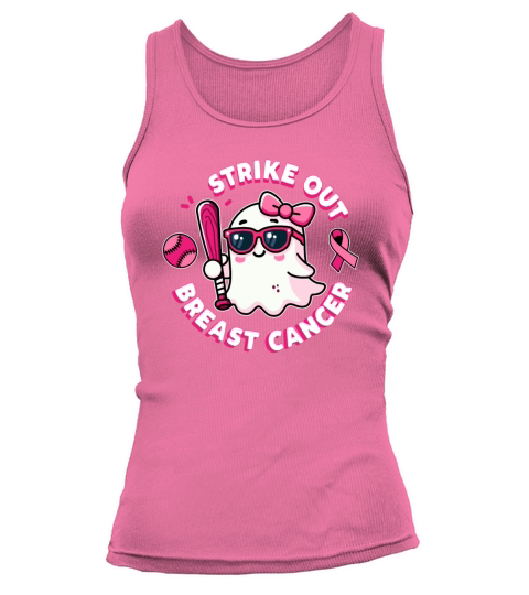 Strike Out Breast Cancer Halloween Awareness Tank top Woman