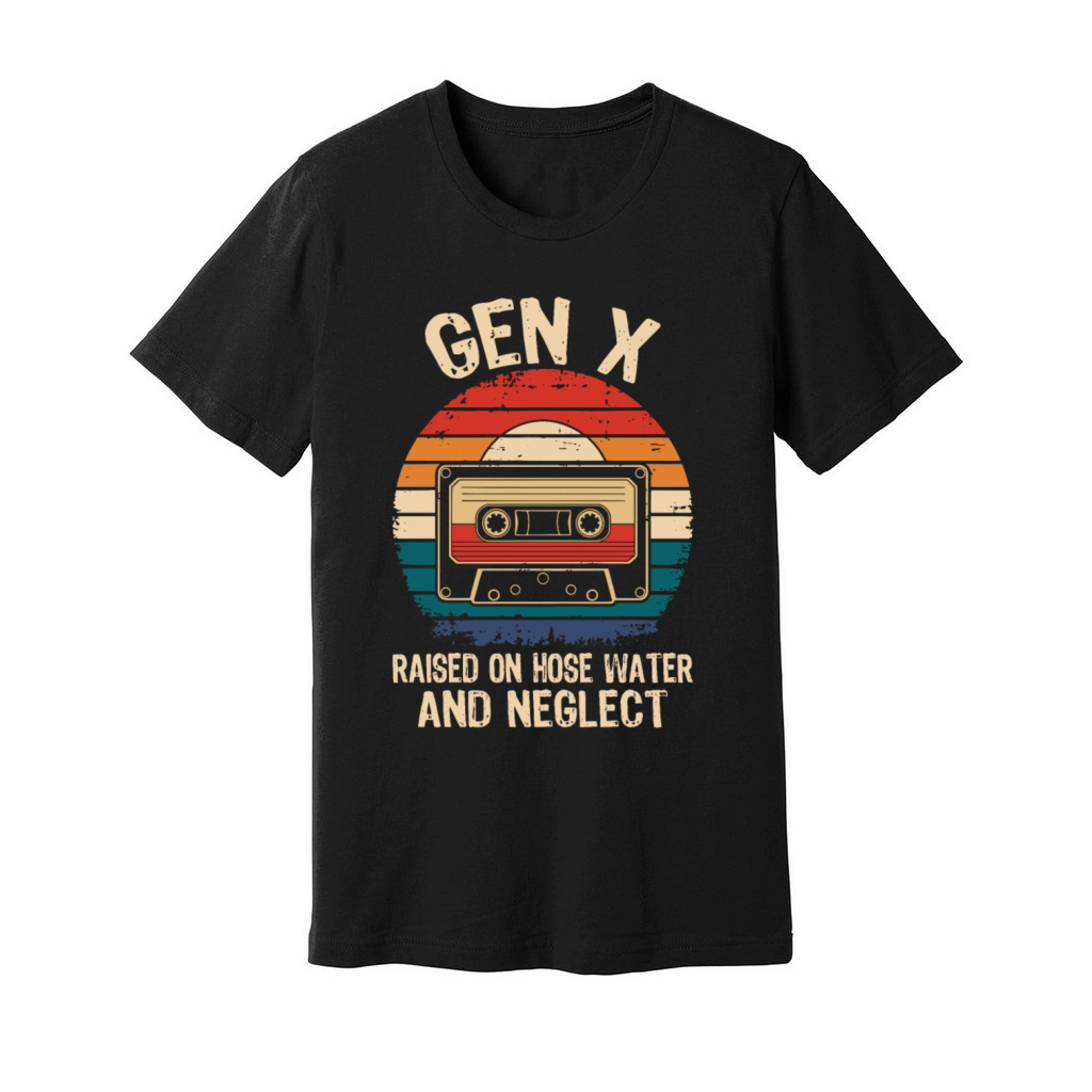 Gen X Retro Cassette Raised on Hose Water Vintage Unisex Jersey Tee