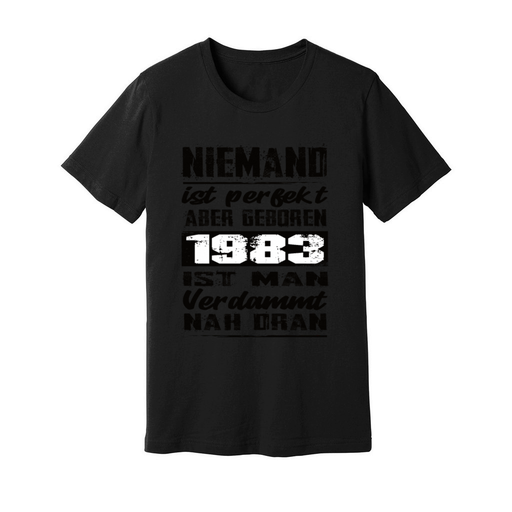 Nobody Is Perfect But Born 1983 Birthday Unisex Jersey Tee