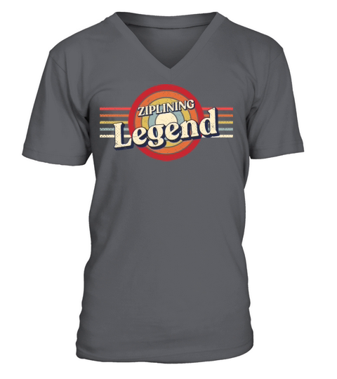 Ziplining Legend Zipline Funny Zipliner Humor Spor V-Neck T-shirt