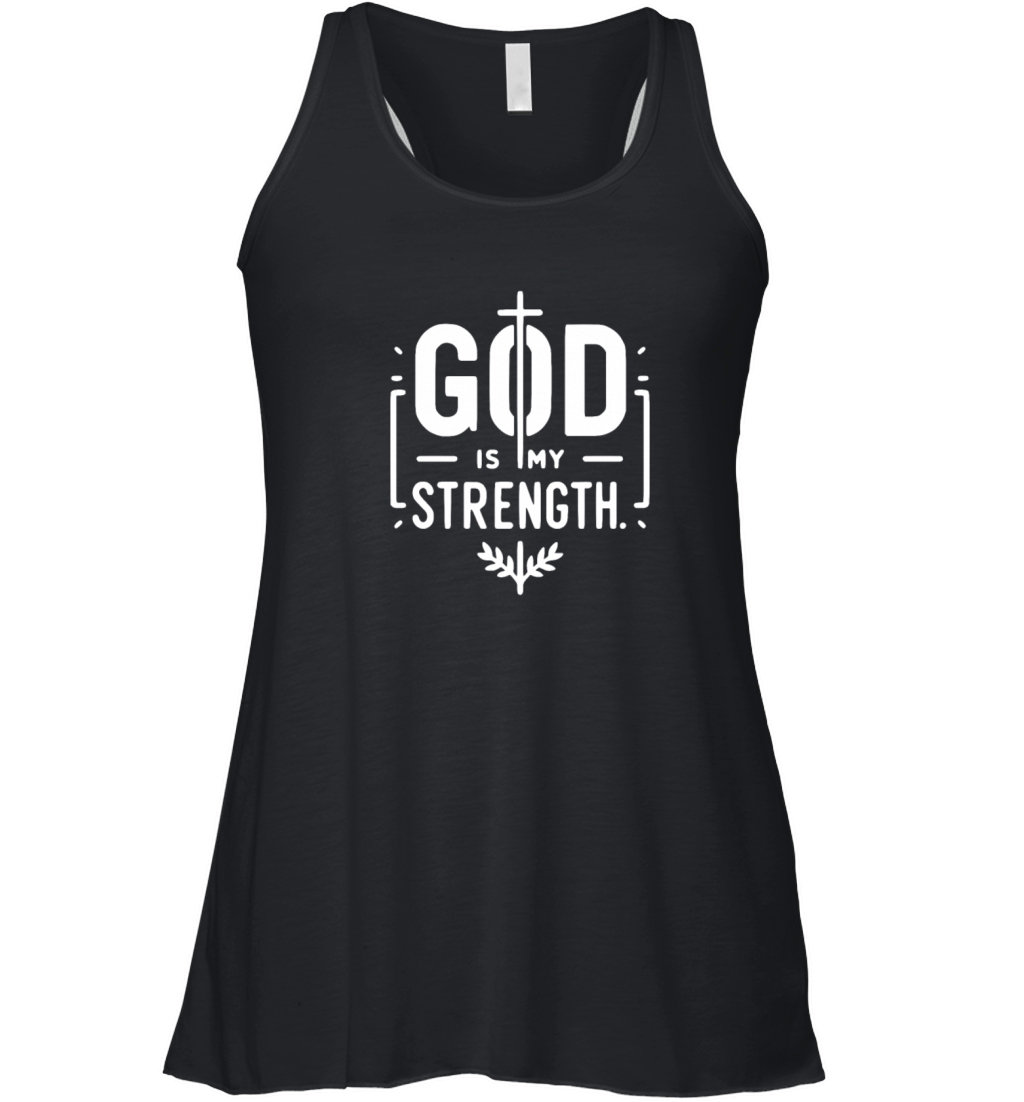 God is My Strength Women's Flowy Tank Top
