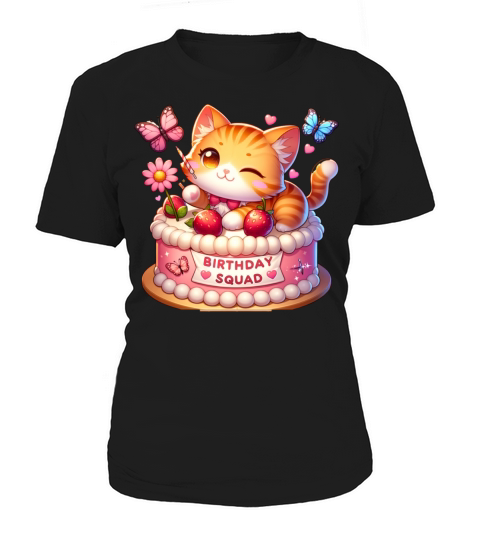 Birthday Squad Little Cute Cat Birthday Women's T-Shirt