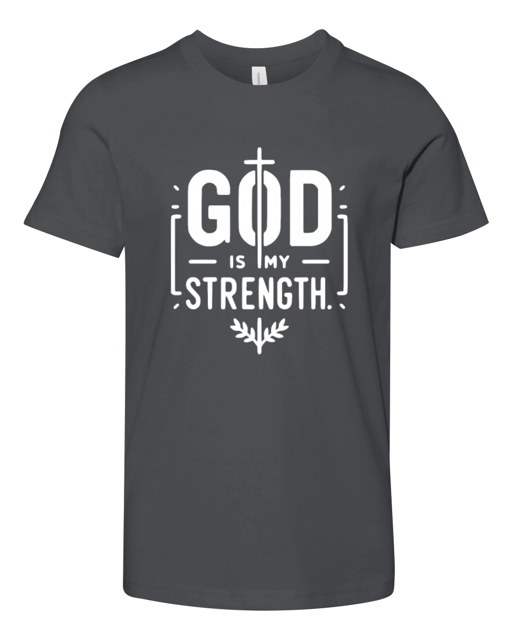 God is My Strength Youth Unisex Jersey Tee