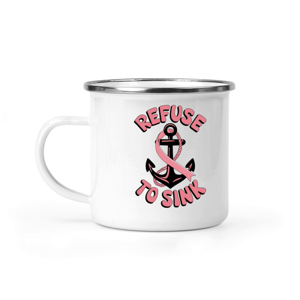 Refuse to Sink Breast Cancer Awareness Camping Mug