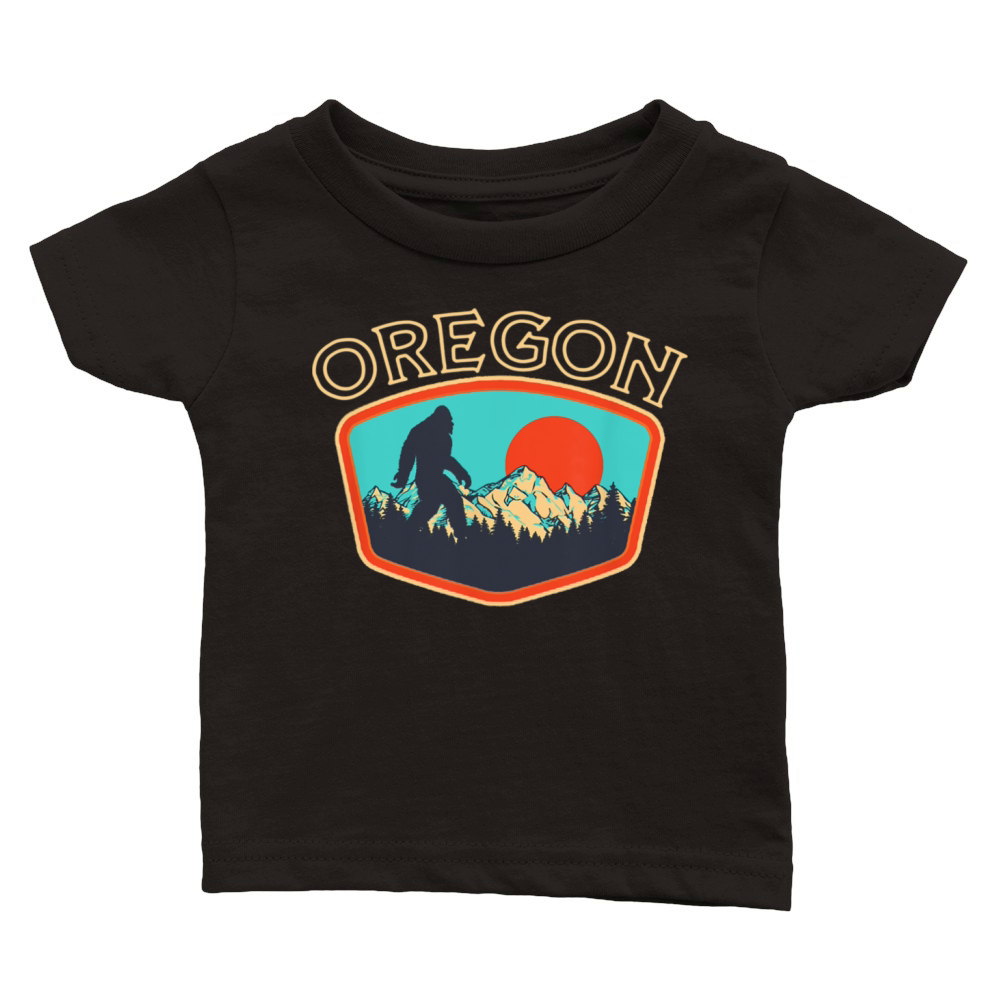 Oregon Bigfoot Vintage Outdoor Badge Retro Style Classic Baby Crewneck T-shirt