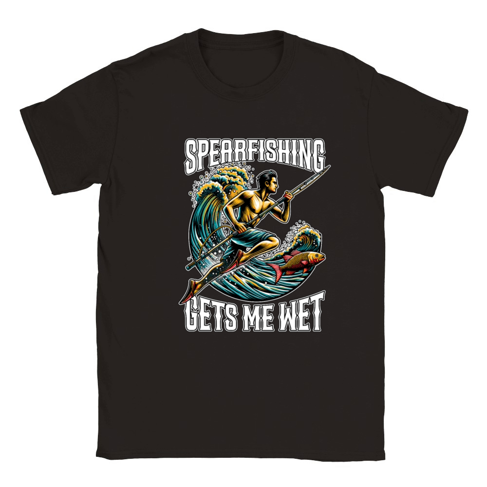 Spearfishing Gets Me Wet Fisherman Spearfisher Classic Kids Crewneck T-shirt