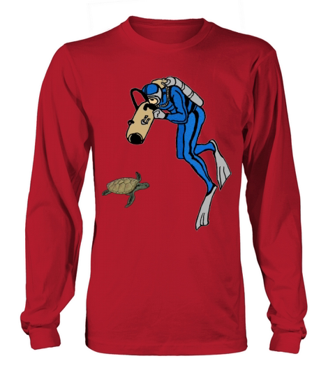 Vintage SCUBA Diver Photographing a Turtle URM Long sleeved Unisex