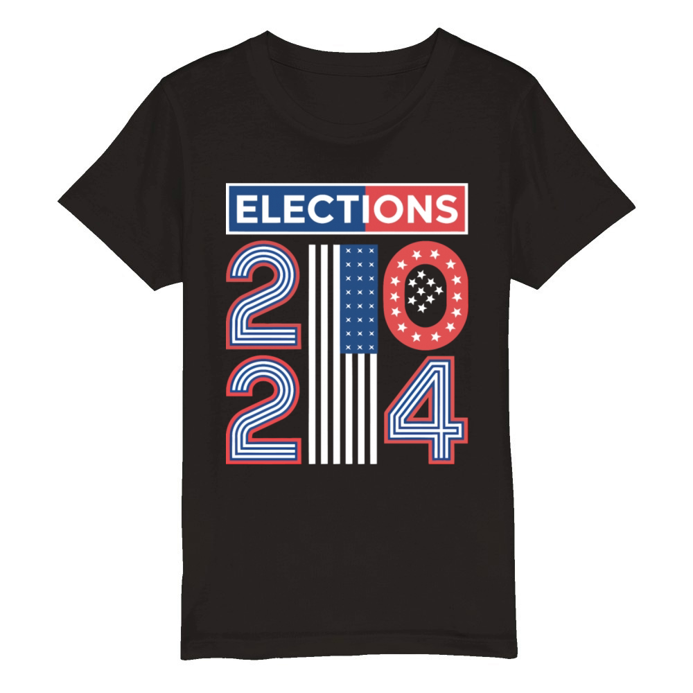 "Elections" retro typography T-shirt design Organic Kids Crewneck T-shirt