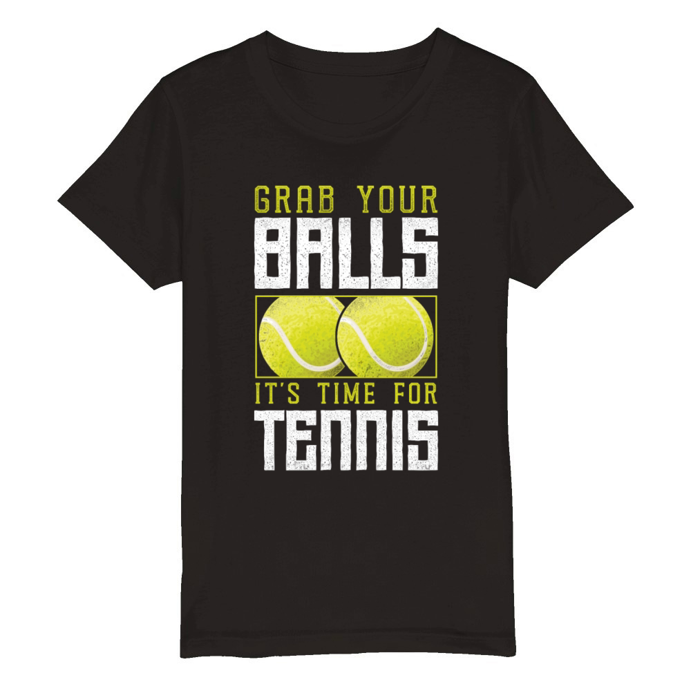 Funny Tennis Player Racket Pun Organic Kids Crewneck T-shirt
