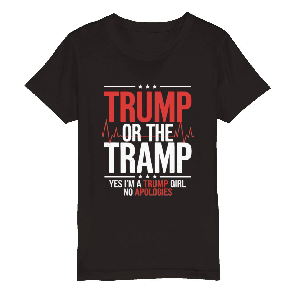 Trump or the Tramp Patriot Humor Trump Vance Vote Organic Kids Crewneck T-shirt