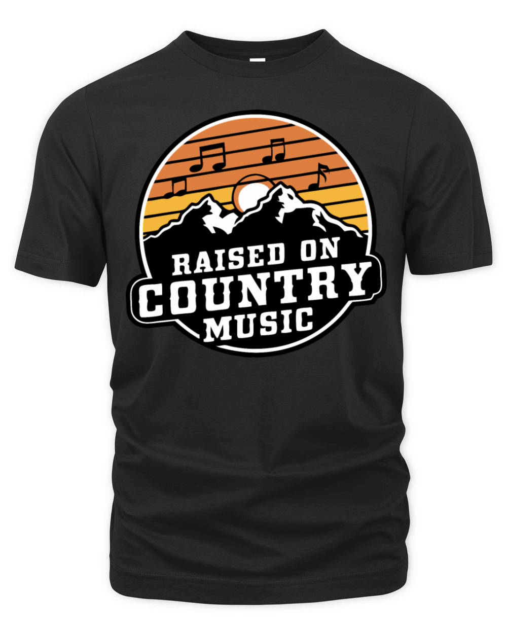 Raised on Country Music - Vintage Mountain Design Organic Unisex T-shirt