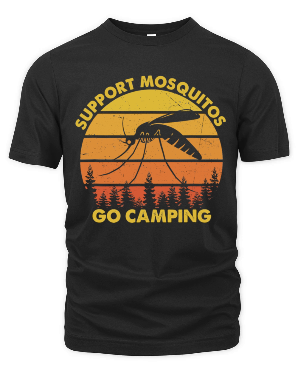 Support Mosquitos Go Camping Retro Funny Camper Organic Unisex T-shirt