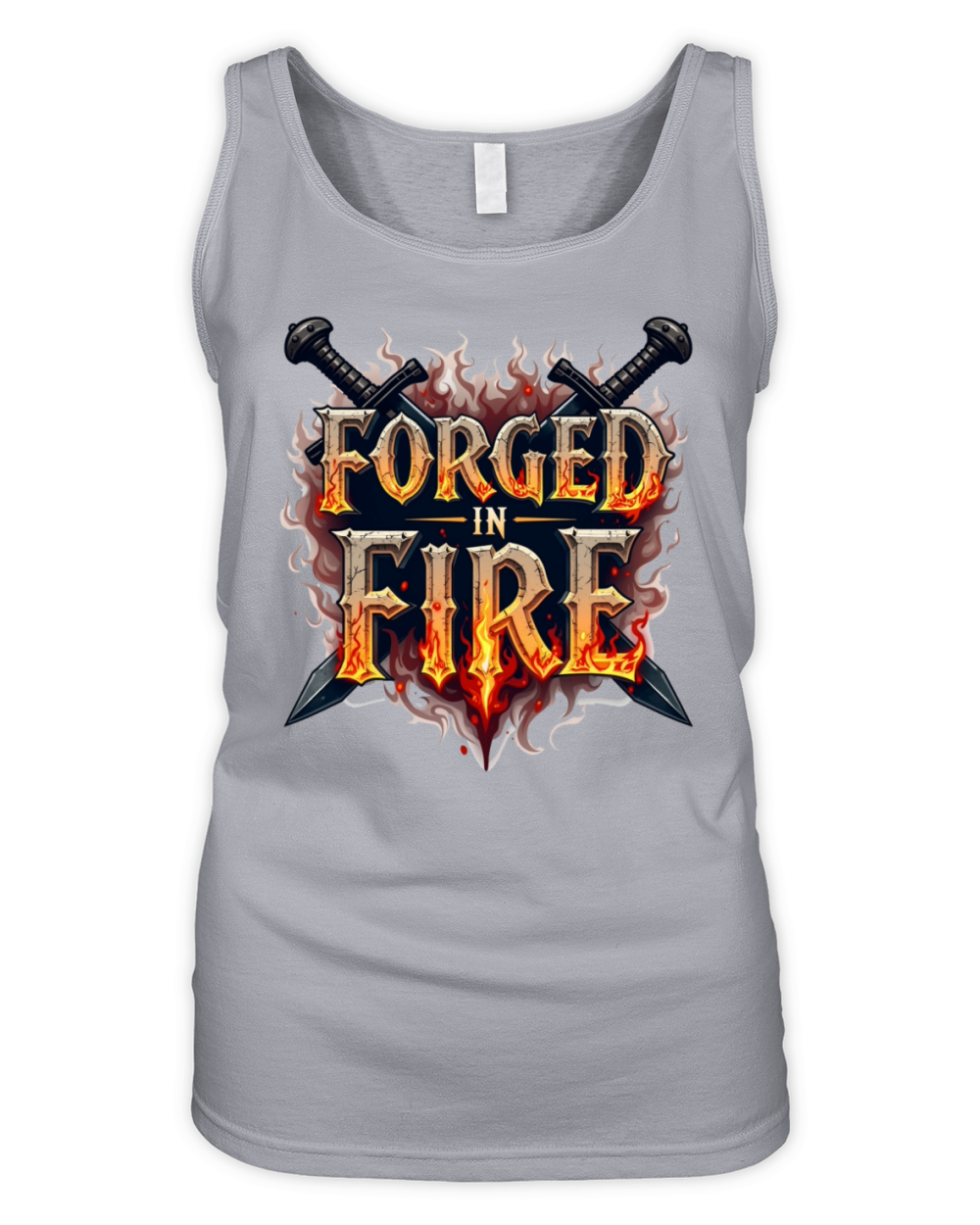 Forged in Fire - Medieval Typography T-Shirt Organic Women's Tank Top