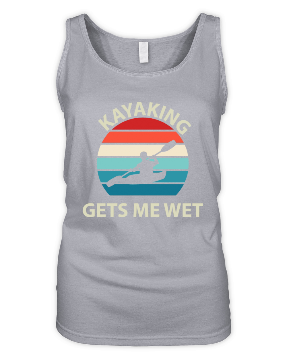 Kayaking Gets Me Wet Funny Kayak Vintage Retro Organic Women's Tank Top