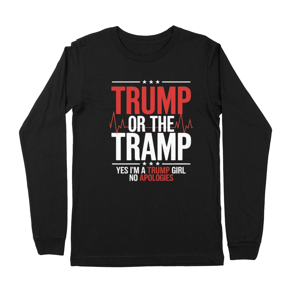 Trump or the Tramp Patriot Humor Trump Vance Vote Premium Long Sleeve
