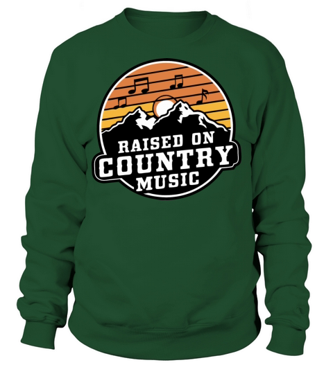 Raised on Country Music - Vintage Mountain Design Sweatshirt Unisex