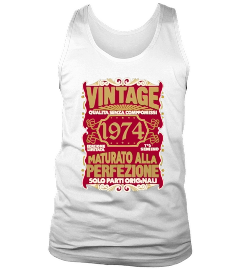50 Compleanno 50 Uomo Anni Retro Vintage 1974 Reg Tank Top Unisex