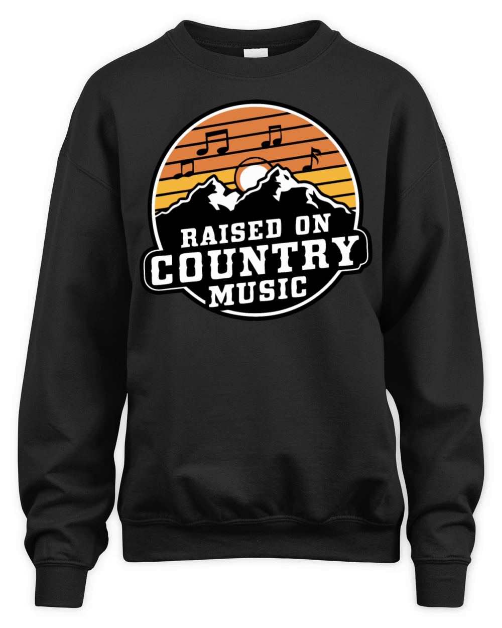 Raised on Country Music - Vintage Mountain Design Unisex Premium Crewneck Sweatshirt