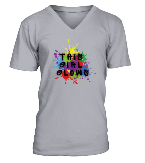 This Girl Glows For Kids Tie Dye Bright Colors V-Neck T-shirt
