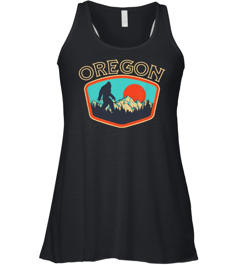 Oregon Bigfoot Vintage Outdoor Badge Retro Style Women's Flowy Tank Top
