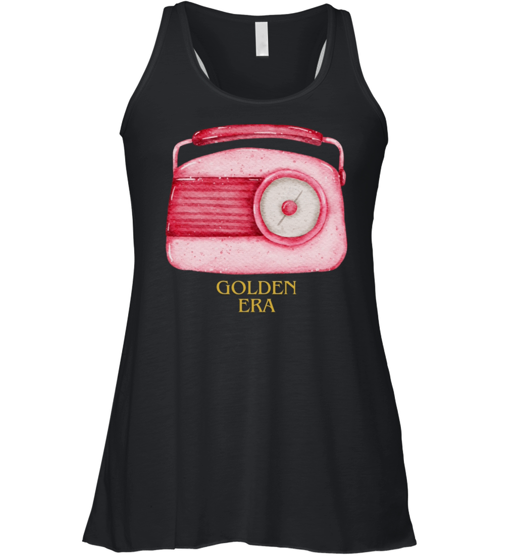 Vintage Radio Design with Golden Era Women's Flowy Tank Top