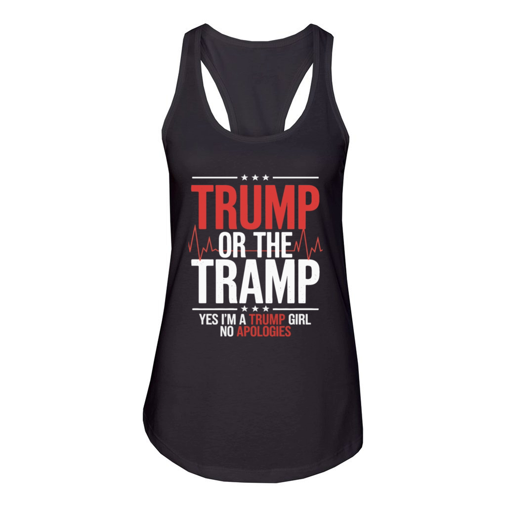 Trump or the Tramp Patriot Humor Trump Vance Vote Women's Racerback Tank