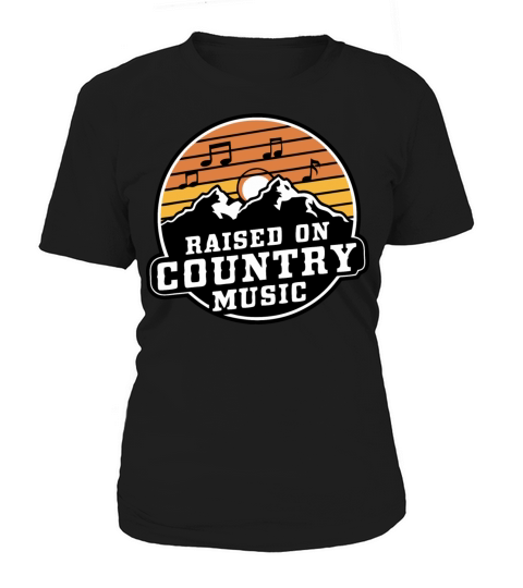 Raised on Country Music - Vintage Mountain Design Women's T-Shirt